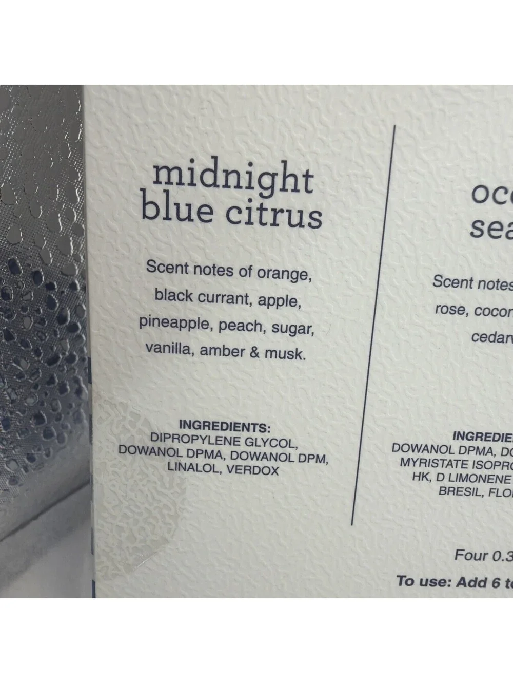 Sand + Fog Fragrance Diffuser Oil 4 Pack Blue Citrus Ocean Sea Salt NEW